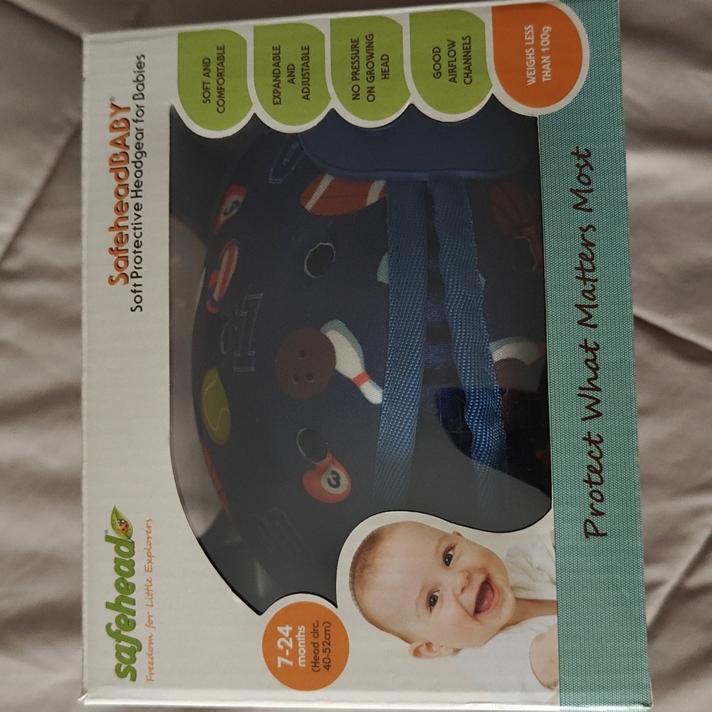Safehead Soft Protective Headgear Helmet Baby 7-24 Months Blue Sports